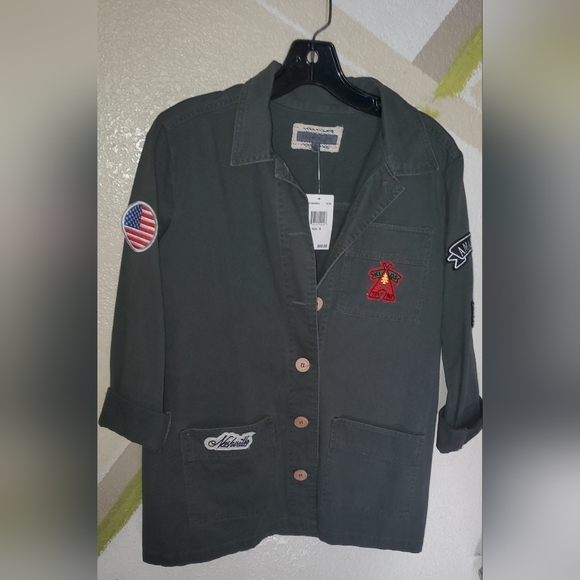 New! Rules Of Etiquette-Los Angeles Utility/Military Style Patchwork Jkt Sz S - Picture 2 of 9